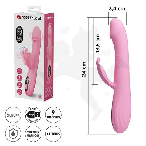 Estimulador automático: 4 modos de presión, 9 vibraciones y pantalla LED recargable