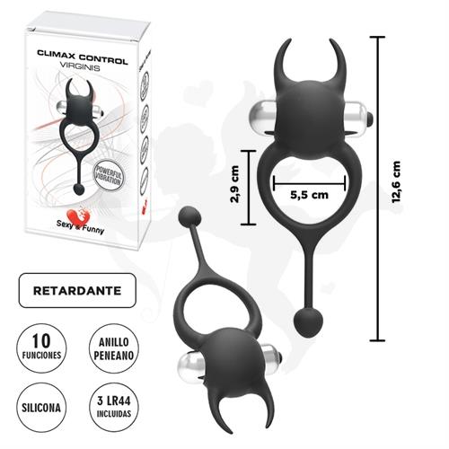 Anillo en forma de diablito negro con vibracion